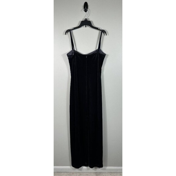 Vintage Y2K Morgan and Co Dress Womens 11/12 Gray Velvet Maxi Whimsigoth Hoco‎ - Picture 3 of 13